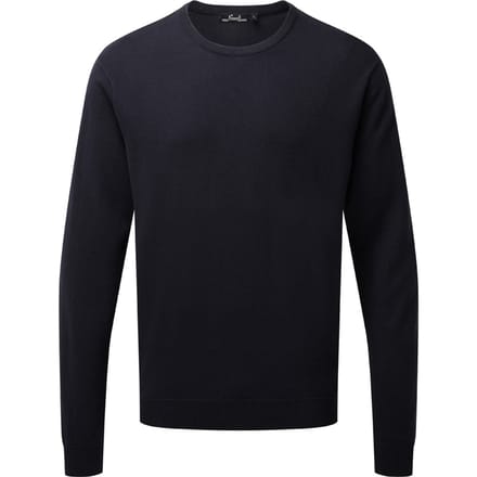Premier Volwassenen Unisex Cotton Rich Crew Neck Sweater (Marine)