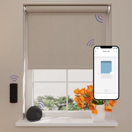 DTCH® Elektrisch Rolgordijn Verduisterend - Easy Texture - Sand - 100 x 190 cm - Motionblinds CMD-02-P
