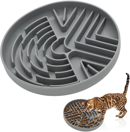 Anti-schrokbak Hond - Slow Feeder - Gezond Eten - Antislip Bodem - Diameter 20 cm - Grijs