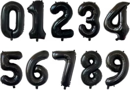 Go Go Gadget - Cijferballon - Folieballon - 70cm - Zwart - Cijfer 2