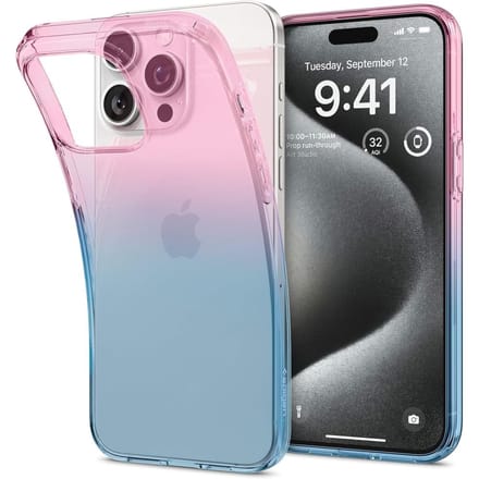 Spigen Liquid Crystal iPhone 15 Pro Hoesje Back Cover Blauw Roze