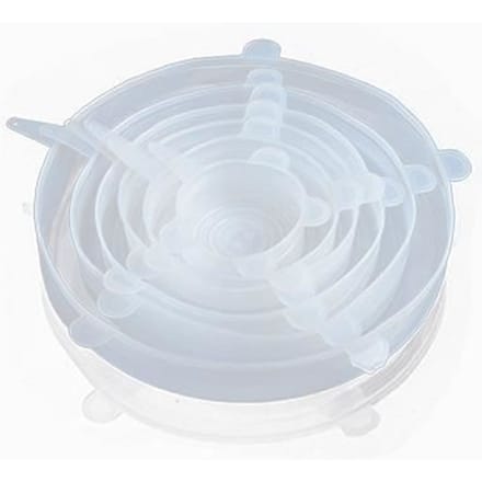 Couleur blanche Couvercles en Silicone pour bol alimentaire, 6 pièces, extensibles, scellés au micro-ondes, p