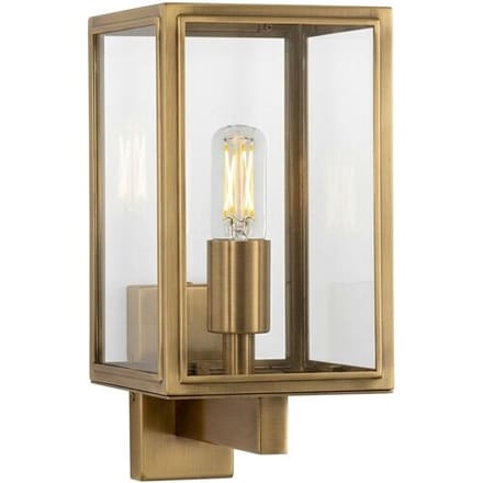 KS Verlichting - wandlamp - Soho - antiek messing - modern - buitenverlichting - E27 - strak - aluminium