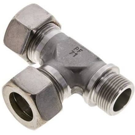 22L & G3/4'' RVS L-vorm Knelfitting Buitendraad 160bar ISO 8434-1