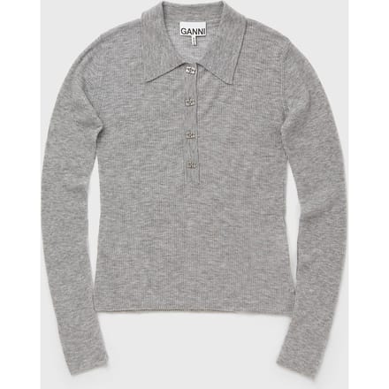 Sheer Wool Ribbed Polo