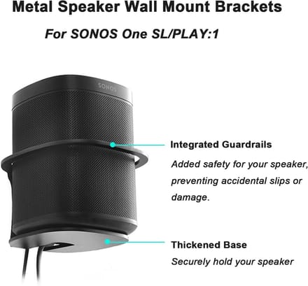 Muurbeugel Luidsprekers - Houder Speakers - Home Audio - Zware Metalen Constructie - 15KG Draagvermogen - Zwart/Zilver