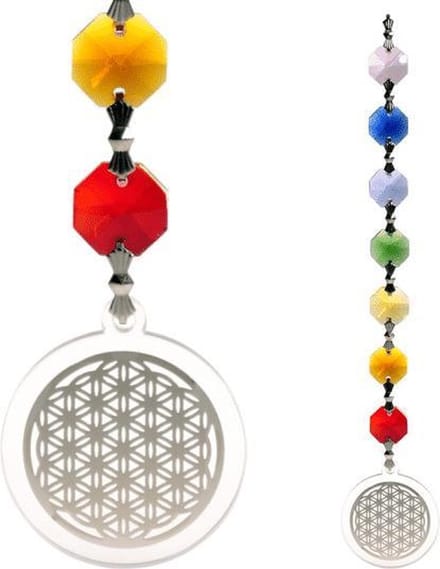 Feng Shui - Bloem des Levens hanger zilverkleurig - 20 cm