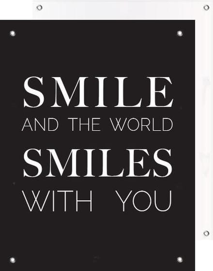 Tuinposter | Tekst - Quote Lach (Black)  |  40 x 50 cm | PosterGuru
