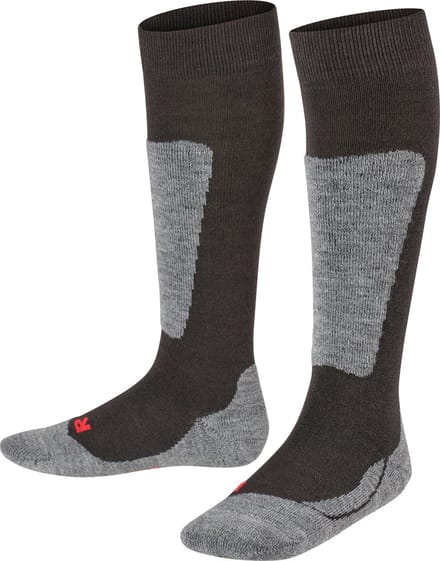 FALKE Active Ski warm dik wol functioneel materiaal skisokken kinderen zwart - maat 35-38