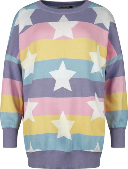 Banned Momo Jumper Dames Gebreide trui - meerkleurig - S