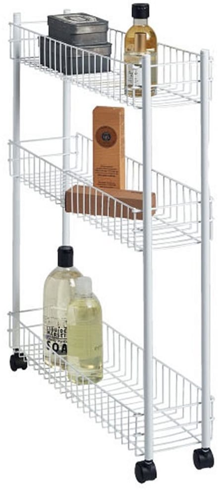 Metaltex - Keukentrolley op wieltjes - 3 Etages - Wit - 60x17x72,5 cm