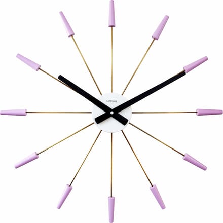 NeXtime Plug Inn – Wandklok – 58 cm – RVS – Lavendel – Stil