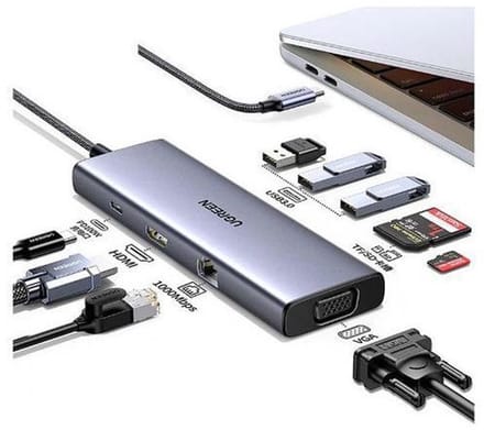 UGREEN – 9-in-1 USB-C hub – 4K HDMI – VGA – Ethernet