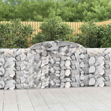 vidaXL - Schanskorven - 5 - st - gewelfd - 300x30x100/120 - cm - ijzer
