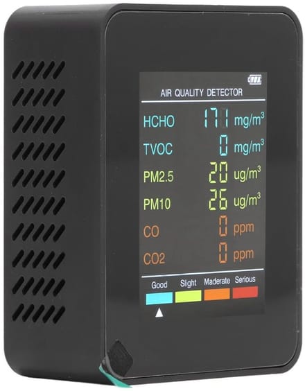CRLYN® Fijnstofmeter - Luchtkwaliteitsmeter voor Binnen - Co2 Meter - Zwart