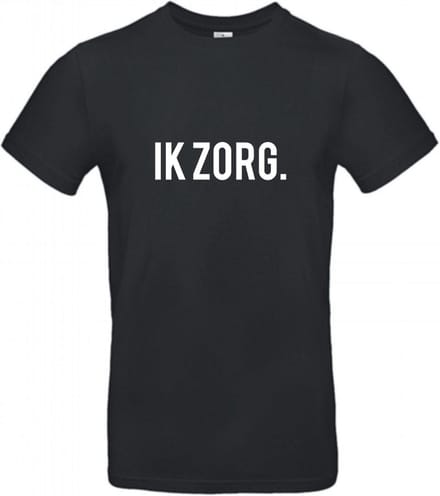 T-shirt Ik Zorg. | S | Zwart