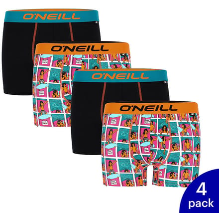 O'Neill - 4-Pack - Fashion Boxers - Allover Print - Heren - comic / zwart - S - 900852