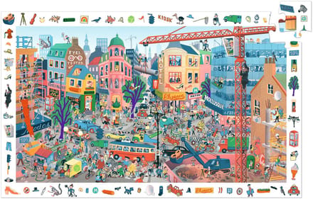 Djeco puzzel - 200 stukjes stad - kleurrijke legpuzzel voor kinderen.