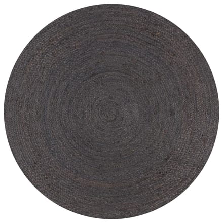 vidaXL - Vloerkleed - handgemaakt - rond - 90 - cm - jute - donkergrijs