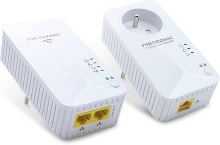 WiFi Powerline Adapter met Stopcontact - 600 Mbit/s Snelheid - 3x Ethernet Poort