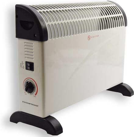 Discountershop Elektrische Convectorkachel - 750 /1250 / 2000 Watt - Verstelbare Thermostaat - Wit