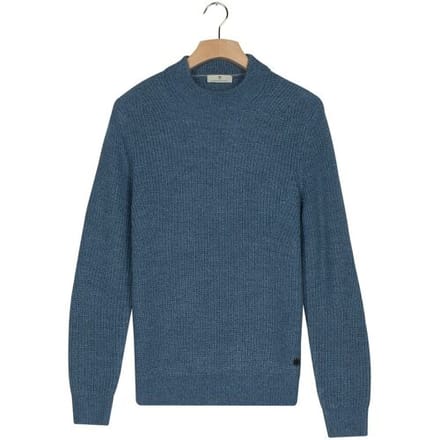 Thomas Maine Trui Turtle Neck Half Cardigan Stitch Elastan Plated Melange Color Light Denim / male