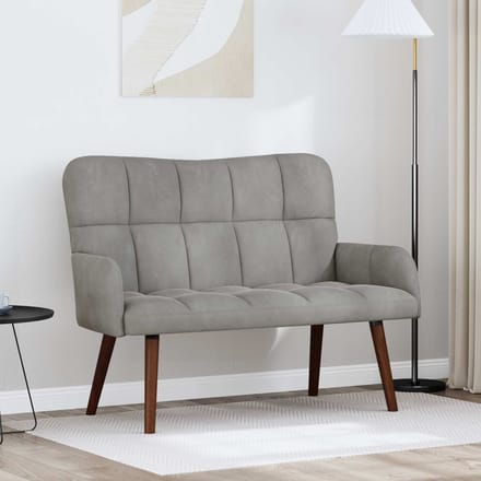 vidaXL - 2-Zits - Sofa - Lichtgrijs - 115 - x - 61 - x - 87 - cm - fluweel