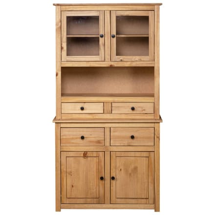vidaXL - Hoge - kast - Panama - Range - 93x40,5x180 - cm - massief - grenenhout
