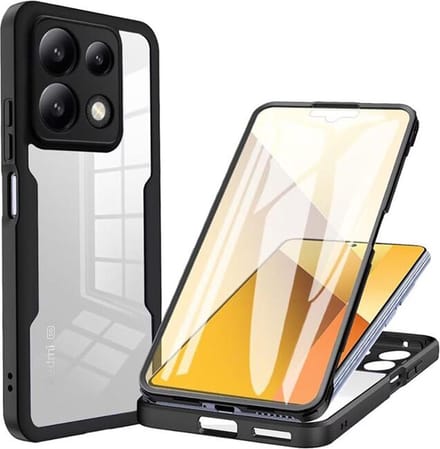 Hoesje geschikt voor Xiaomi Poco X6 Pro - Techsuit ColorVerse 360 Case met Screenprotector - Zwart
