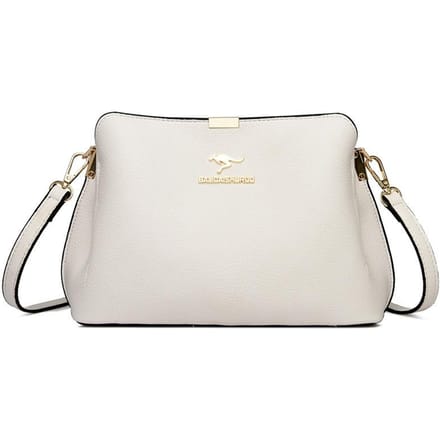Licht Luxe Retro Dames Schoudertas Hoge kwaliteit Mode Dames Crossbody Tas Uitbreidbaar Ontwerp Grote Capaciteit Moedertas white