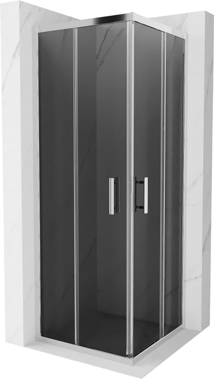Mexen Rio vierkante douchecabine 70 x 70 , grafiet, chroom - 860-070-070-01-40