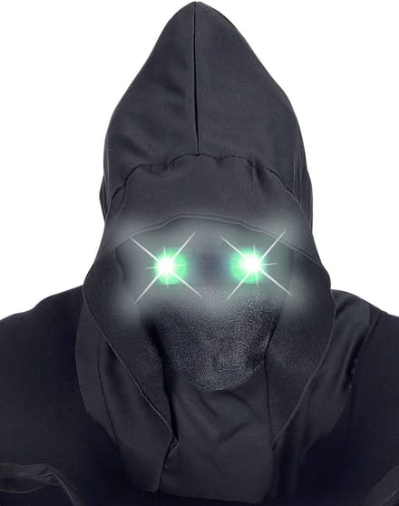 WIDMANN - Onzichtbaar gezichtsmasker met capuchon en lichtgevende ogen groen volwassene