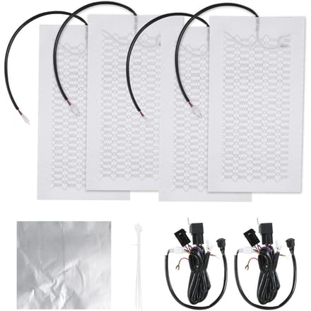 12V stoelverwarmingsset van koolstofvezel voor 2 stoelen met schakelaar voor hoge en lage temperaturen. Stoelhoes verwarmd kussen white
