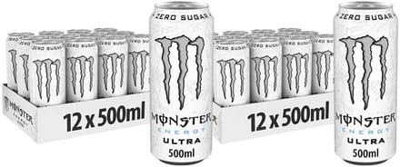 2x Monster Energy Ultra Zero Sugar White 12 x 500 ml