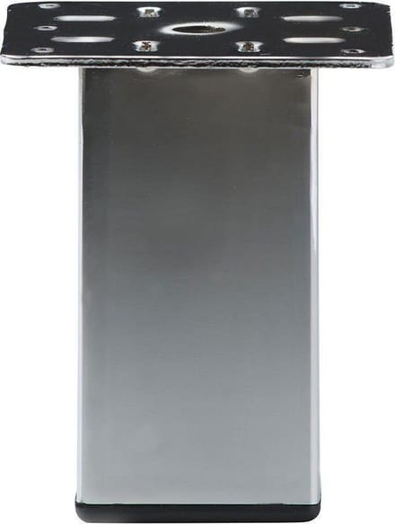 FLE - Stalen meubelpoot rvs look vierkant 5 bij 5 cm en hoogte 10 cm