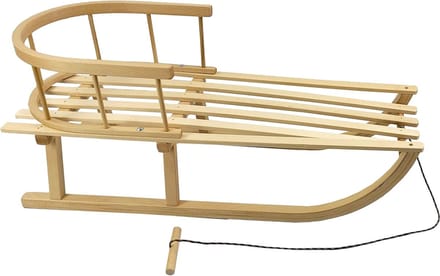 Houten Slee met Rugleuning voor Kinderen - Ideaal voor de Winter