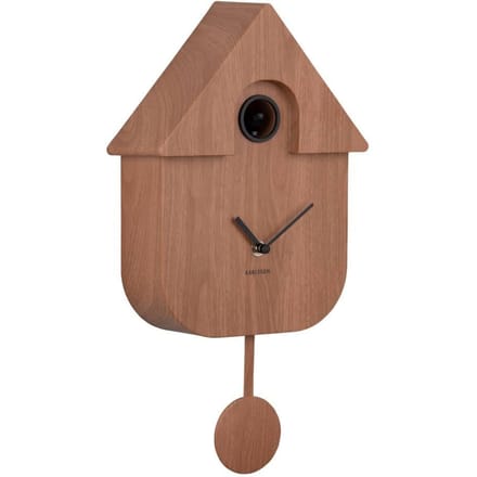 Karlsson Koekoeksklok Modern Cuckoo - Bruin - 8.5x21.5x41cm - Wandklok Modern