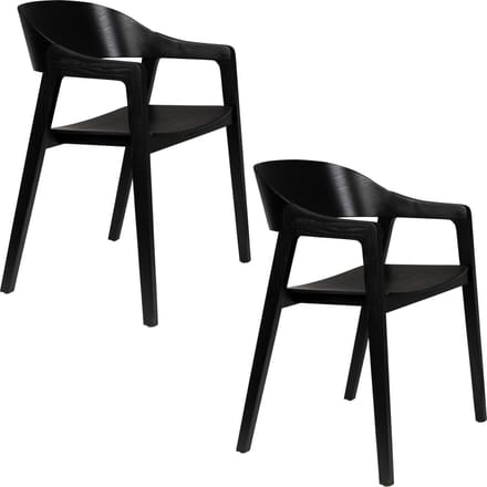 Dutchbone Westlake Eetkamerstoelen Armleuning Zwart - Set van 2