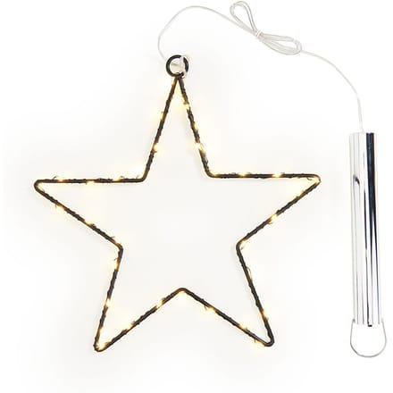 Metalen ster met mini LED snoer lampjes incl. timer 6/18 uur. - 35 LEDs
