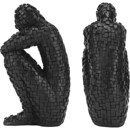Sculptures Abstraites Mosaïques Modernes Simple Mode Résine Statue Abstraite Sculpture Moderne pour Bureau black