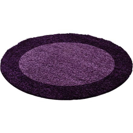 Muratap Basic rond shaggy kader vloerkleed hoogpolig- 200 cm rond