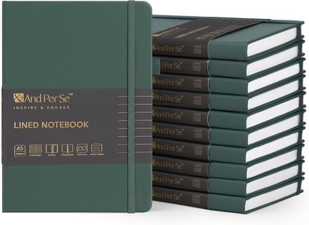 Set van 10 Gelinieerde A5 Notitieboeken met Harde Kaft en Dik Papier