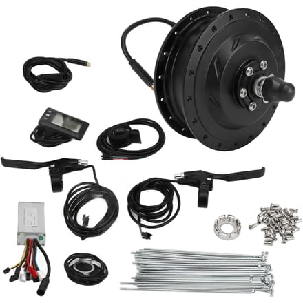 Kit de Conversion pour Vélo Électrique 48V 500W Moteur de Moyeu de Roue Avant Kit de Conversion avec Accessoire Compteur GD01 For 27.5in Rim Spokes