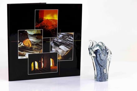 Olifant Beeld Grijs met Wit H12 cm Glas Sculptuur