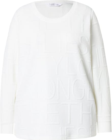 Angel of Style - Dames - Sweatshirt letterstructuur - Sneeuwwit - Maat 46