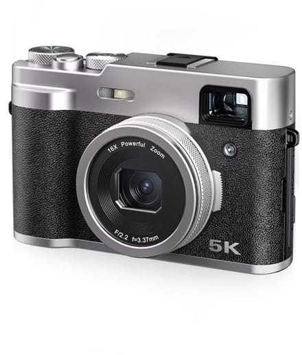 5K digitale camera met camera's aan de voor- en achterzijde, zoeker, autofocus, anti-shake