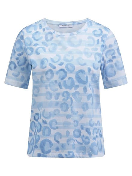 Shirt ronde hals Van Peter Hahn blauw