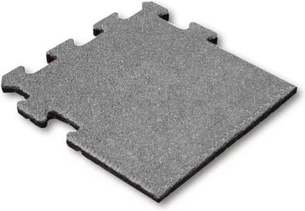 Rubber tegel 25 mm - 50 x 50 cm - Grijs - Puzzelsysteem - Zijstuk