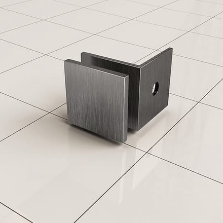Wiesbaden Less Glaskoppelingset voor Profielloze Inloopdouche - Gunmetal - 2 Stuks