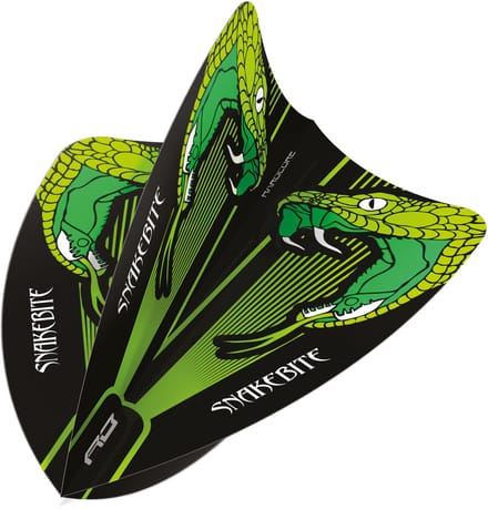 Red Dragon Peter Wright Hardcore Snakebite Freestyle Transparent Green - Dart Flights